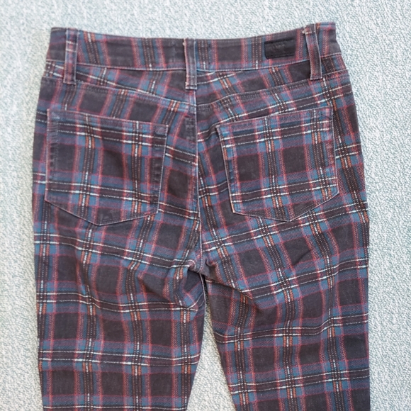 Paige Jeans, Plaid Print Skinny Blue, womens sz 27 - Picture 4 of 7